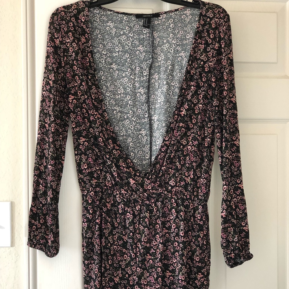 Long sleeve floral romper
